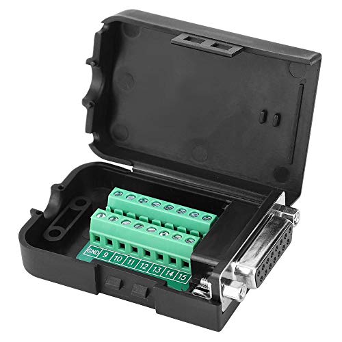 Walfront 2Pcs DB15-G1-01 DB15-M1-01 Terminal Adapter Module DB15 Serial Connector Serial Terminal Adapter