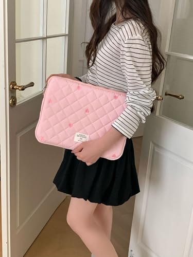 Funda para portátil 11 pulgadas rosa con bordado corazón miniatura 5