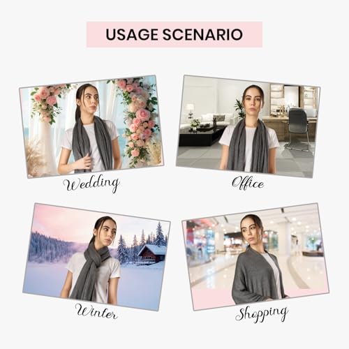 Cashmere 100% Cashmere Knitted Wrap Pashmina Shawl Extra Large Scarf Stole for Women Travel3