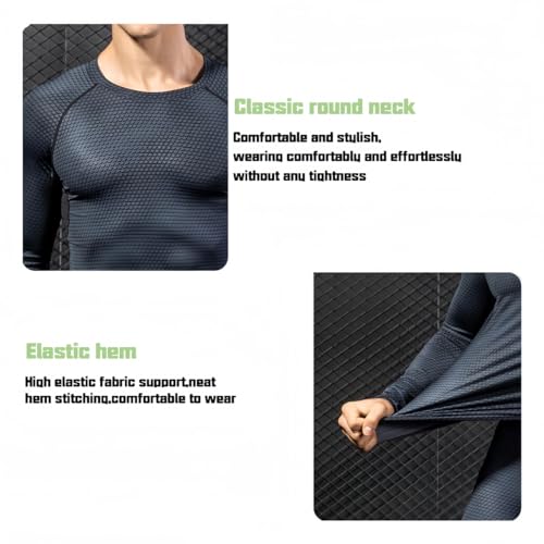Men's fitness suit quick-drying printed tights long-sleeved high-elastic training pants sports two-piece set4