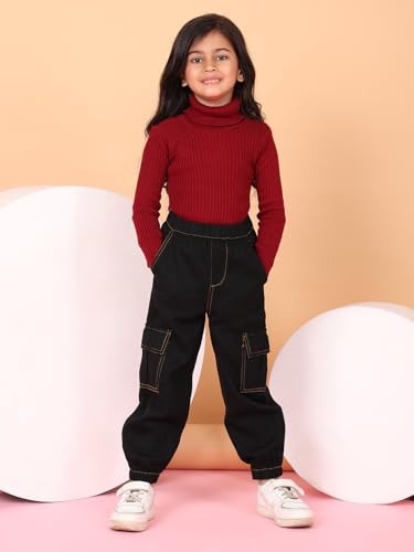 Image of superminis Girls Denim Jeans | Stretchable Blue Cat Print Jeans for Girls 3-10 Years | Soft Comfortable Kids Denim Pants for Casual