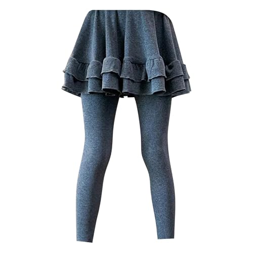 Moonker Girls Soft Pant with Skirt Solid Color Elastic Waist Stretchy Comfy Active Leggings Girls Clothes Size