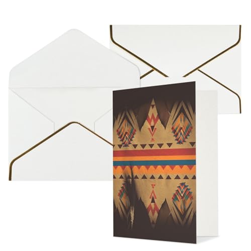 STVYUKL グリーティングカード 白い封筒付き Thinking of You カード ネイティブアメリカン ハッピーバースデー 結婚式 招待状 空白のメモカード あらゆる機会に 4x6