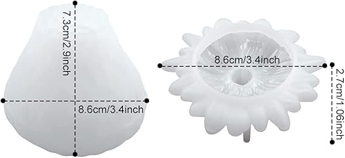 Miniatura 5 de Zayookey Moldes de resina para tarro de fresa, tarros de almacenamiento, molde de silicona 3D de resina epoxi para baratijas con tapa para