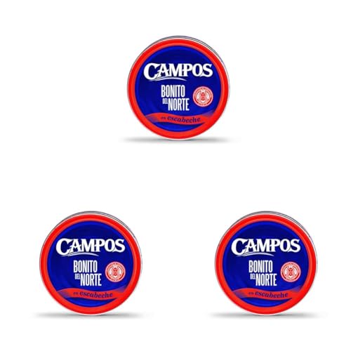 CAMPOS, Conserva de Bonito del norte en escabeche tradicional 160 g (Paquete de 3)