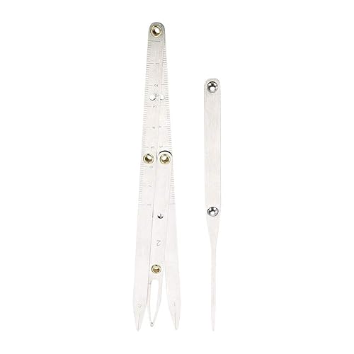 Mavis Laven Regla de la plantilla de cejas, calibradores medios de oro Microblading Caliper Ratio Regla de medida de la ceja Regla de medida de la