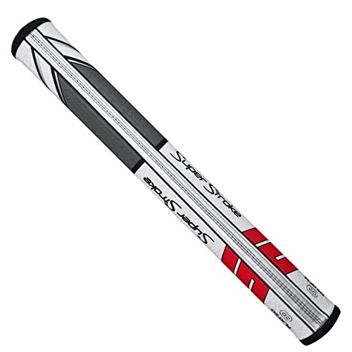 SuperStroke Traxion Flatso 3.0 Golf Putter Grip - White/Red/Grey - Thumbnail 3