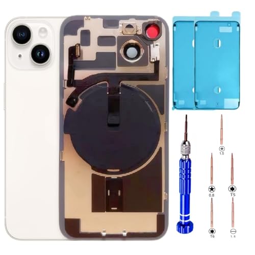 ZVB 14 Back Glass Replacement Kit with Plate & Flex Cable and All Parts, Starlight, 6.1 Inch for iPhone 14 Back Cover Glass, with Repair Tools (Starlight)