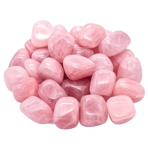 Image of Certified Star Rose Quartz Crystal Healing Tumbled Stone, Natural Polished Crystals for DIY Crafts, Manifestation, Meditation, Pooja Feng Shui and Reiki Healing (30 Grams)