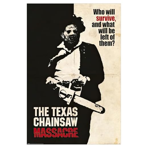 1art1 Massacre À La Tronçonneuse Poster Who Will Survive? Affiche Murale 91x61 cm