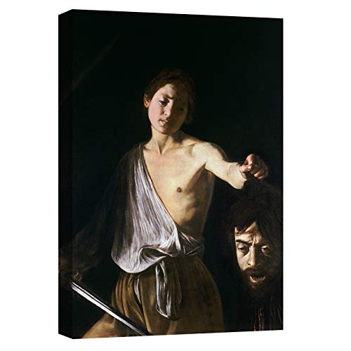 canvashop Quadri Moderni Soggiorno, Caravaggio Davide e Golia 100x70 Cm, Quadro Camera da Letto, Stampe da Parete Su Tela Canvas, Arte, Famosi