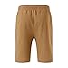 Amazon of Prime of Day 2024 Deals Mens Shorts Summer Casual Cotton Linen Shorts Drawstring Elastic Waist Beach Shorts with Pockets Outdoor Fashion Mens Shorts Cargo Khaki L