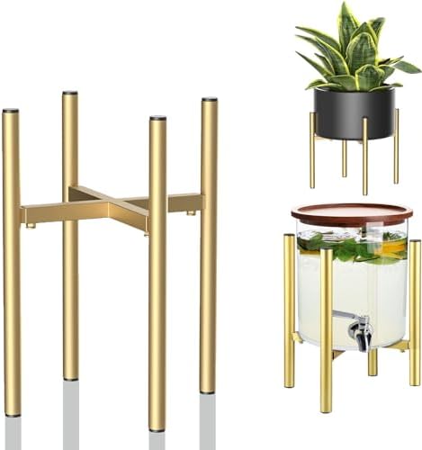 DeJivsin Pflanzenständer 2er Set - Verstellbar 21-35cm Schwarz