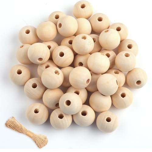 300 Bunte Holzperlen Set - 10mm DIY Schmuck Bastelset Für Armbänder & Schnullerkette