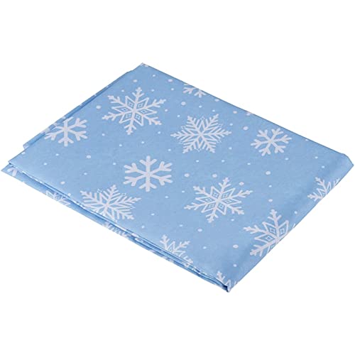 Christmas Snowflake Table Cover, Festive Holiday Party Decor (Light Blue, 84 X 54 In) #TOP4