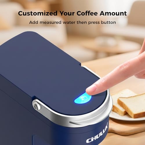Image of CHULUX Slim Single Serve Coffee Maker for K Cup, One Cup Design, Matte Navy