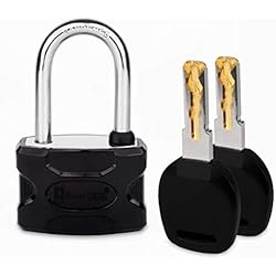 Candado 6Mm Candado con Llave de Corte Laser Para Taquilla de Gimnasio o Trabajo/Candados de Alta Seguridad Para Vestuario, Gym, Escuela, Trastero, Maleta, Puerta, Verja/Llave de Coche Arco Largo (Negro)