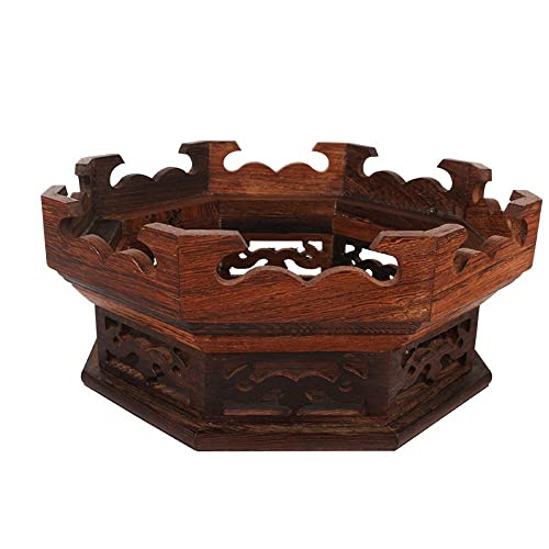 Goldy&Wendy 44287.0 Wooden Rosewood Chicken Wing Wood Carving Base Vase Plant Stone Buddha Statue Pedestal Large thumb #2
