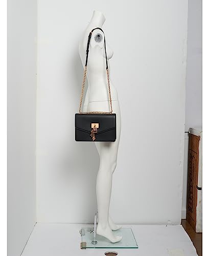 Image of DKNY Women's Elissa Leather Shoulder Bag with Logo Charm