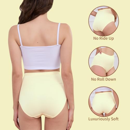 Image of Womens Underwear Pack,C Section High Waisted Tummy Control Moisture-Wicking Brief Underwear,plus size Panties 6Packs