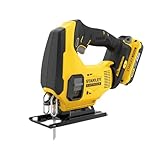 STANLEY Serra Tico Tico, Sem Fio, Serra com Ação Pendular de 3 Posições, Ferramenta com Velocidade Variável, com Maleta, Bateria e Carregador, Modelo SCJ600D1K, 20V