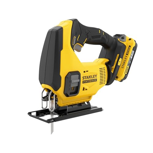 STANLEY Serra Tico Tico, Sem Fio, Serra com Ação Pendular de 3 Posições, Ferramenta com Velocidade Variável, com Maleta, Bateria e Carregador, Modelo SCJ600D1K, 20V