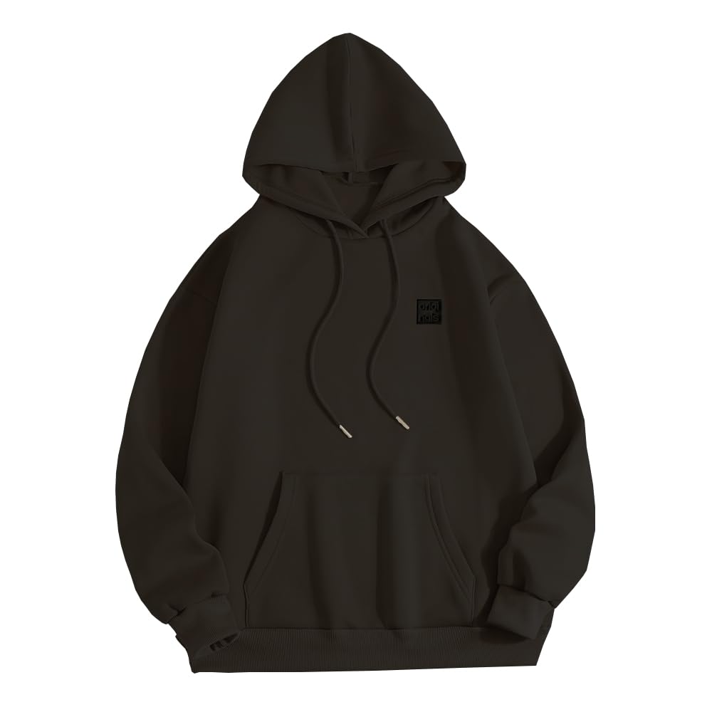 Dennis Lingo Unisex Relaxed Fit Slightly Oversized 100% Cotton Fleece Pullover Full Sleeve Hoodie. in neutral