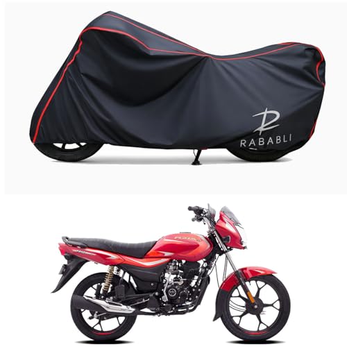 Image of Waterproof Bike Body Cover Compatible for | Bajaj Platina 110 ES Disc | Taffeta Fabric, Red Piping Design, Bottom Elastic Fit | Dustproof, Sun UV & Rain Protection for All Bikes