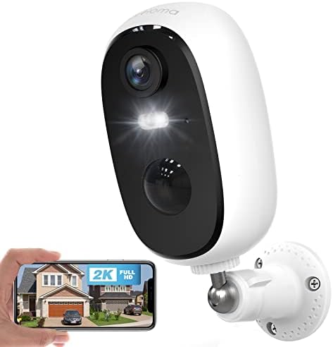G-Homa 2K Wireless Security Camera Outdoor Rechargeable Battery 3MP WiFi CCTV Camera with Spotlight, Colorful Night Vision, Siren Alarm, Human Motion Detection,2-Way Audio,IP65,Cloud/SD Card Storage