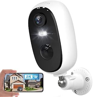 G-Homa 2K Wireless Security Camera Outdoor Rechargeable Battery 3MP WiFi CCTV Camera with Spotlight, Colorful Night Vision, Siren Alarm, Human Motion Detection,2-Way Audio,IP65,Cloud/SD Card Storage