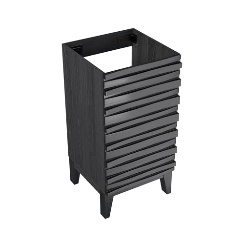 Image of Swiss Madison Cascade 18 inch Bathroom Vanity in Black - Cabinet