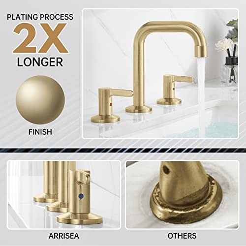 ARRISEA Gold Bathroom Faucet for 3-Hole Sink