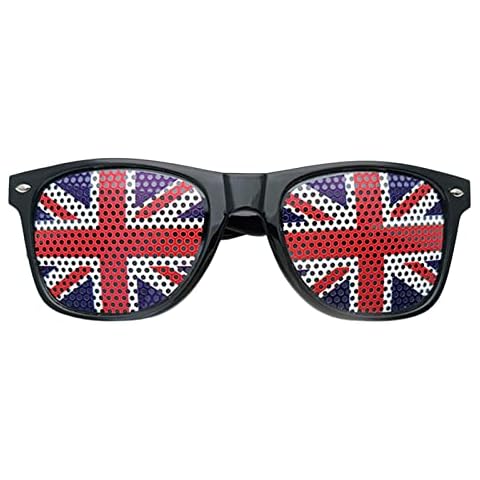 ORTUH British Flag Sunglasses, Union Jack Sunglasses, Adults Mens and Womens UV400 Shades Glasses for Queen Jubilee Decorations, Britain Patriotic Party Supplies Cover