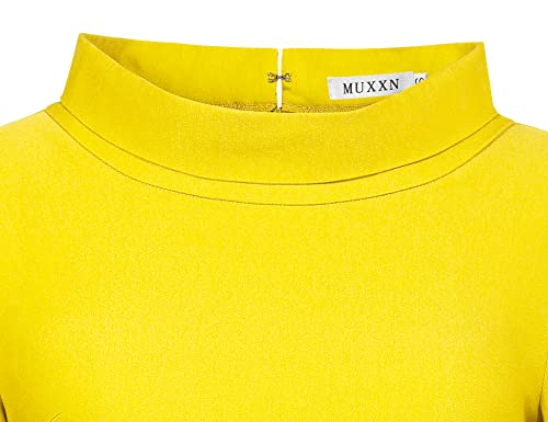 Image of MUXXN Women's 1950s Vintage 3 /4 Sleeve Elegant Collar Cocktail Evening Dress
