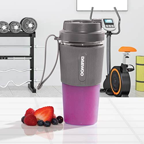 Daewoo-Portable-Rechargeable-Protein-Blender-with-300ml-Capacity-and-Drinking-Lid-Included1200mh-Built-in-Battery-Lasts-Up-to-6-10-Cycles-Perfect-for-Smoothies-Protein-shakes-and-Juices-On-The-go