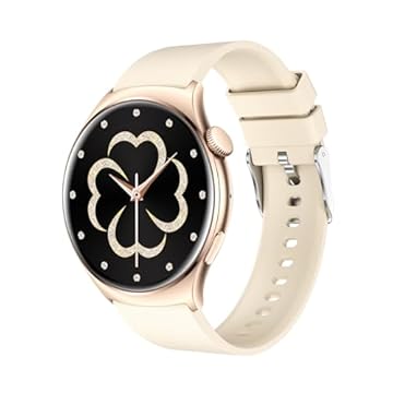 Relogio Smartwatch Feminino 1.43“ Tela HD AMOLED Touch, IP68 à Prova d‘Água, Bateria de 10-15 Dias, Monitoramento Esportivo, Chamadas Bluetooth, Notificações, Smartwatch(bege)