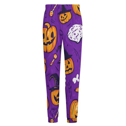 Halloween Witch Pumpkins Breathable Mens Pajama Pants Lounge Sleep PJ Bottoms Sleepwear Jogger4