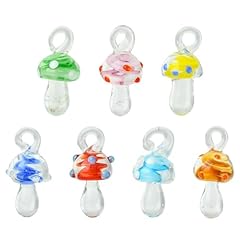 Mushroom Glass Charms_14 pcs