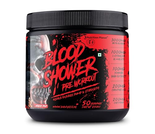 Image of Nutrition Planet Blood Shower Pre Workout (250g, 50 Servings) (Magic Pop)
