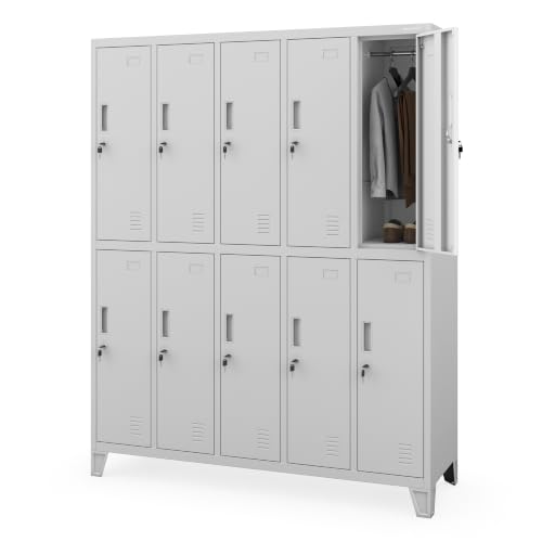 Jan Nowak Umkleideschrank Spindschrank Metall, 10 Fächer, abschließbar