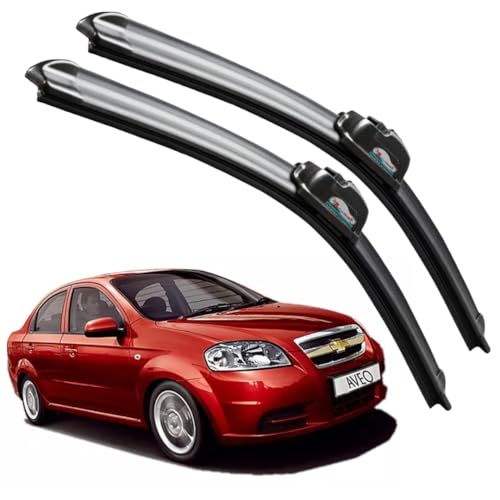 Image of Frameless Rubber Car Wiper Blades Set of 2 Compatible with (Chevrolet Aveo (D-22,P-16))