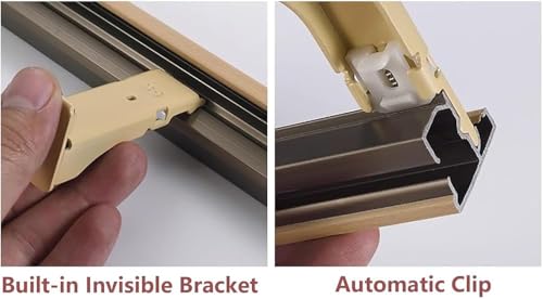 Tringle à rideaux double pour salon et camping-car beige 1m