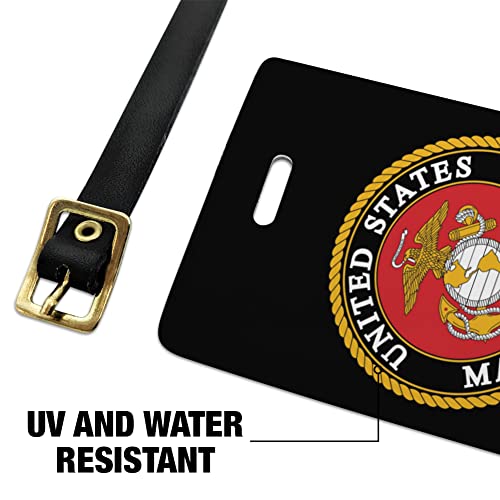 Marines USMC Emblem Black Yellow Red Luggage ID Tags Cards Set of 24