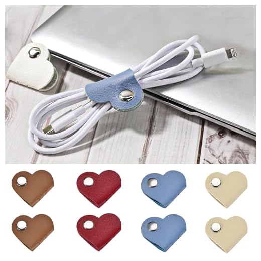 Heart Shape Cord Organizer Set Portable Cable for Travel and Desktop Use Reusable Cord Keeper for Electronics 8 Pcs(Multicolor)