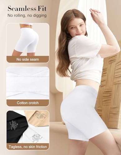 Image of YADIFEN Slip Shorts for Under Dresses Women Seamless Anti Chafing Underwear Shaping Boyshort Smooth Thigh Biker Short Panties