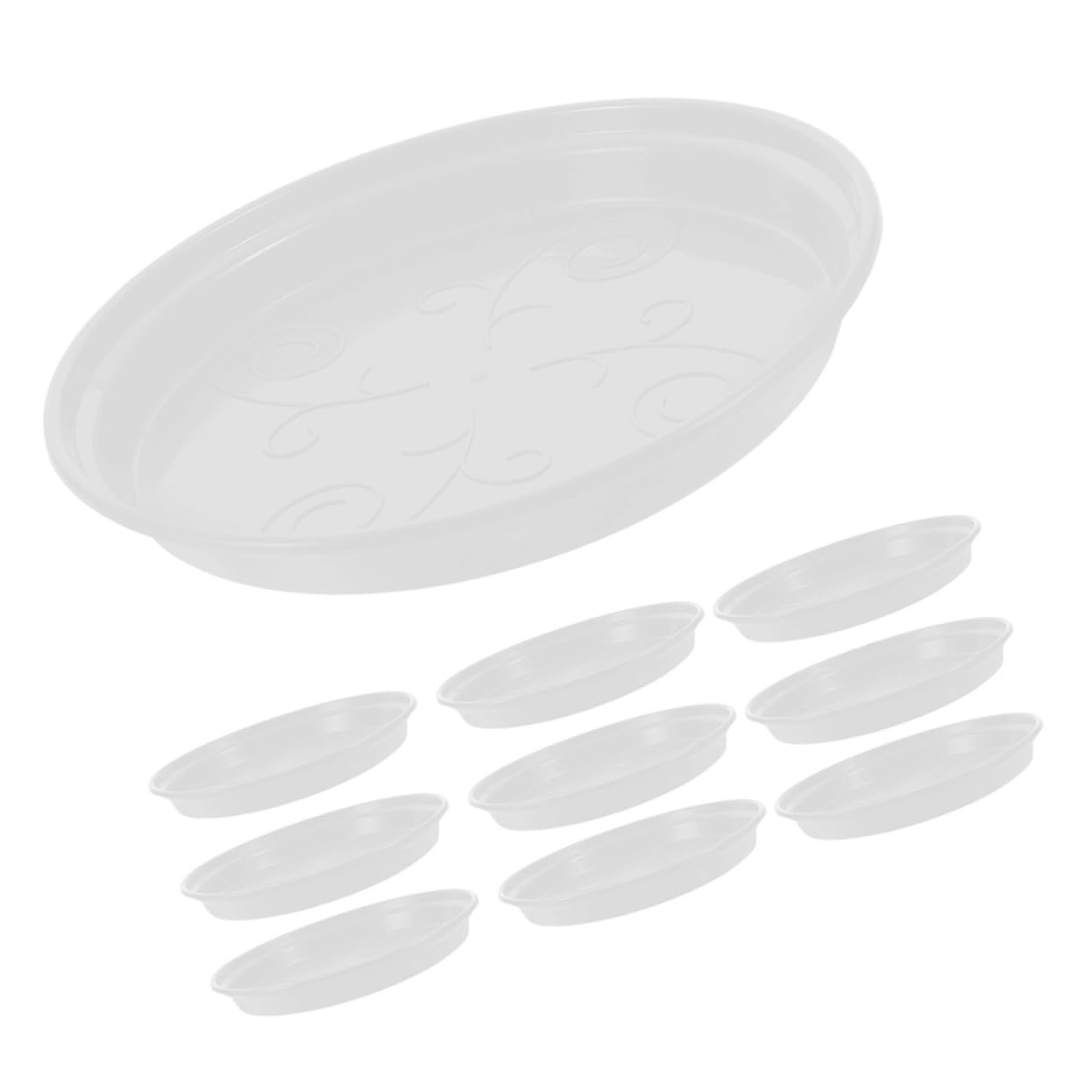 BESPORTBLE Planta 60 Piezas Bandeja de Plantas macetas platillo para Plantas al Aire Libre platillo para Maceta Agua Plato de Maceta Bandeja de Agua Bandeja de Goteo Resina PP