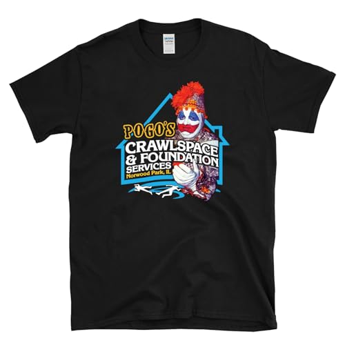 POGO'S Crawlspace & Foundation Services Parody Scary Serial Killer Clown John Wayne gacy True Crime Lover Dark Humor T-Shirt