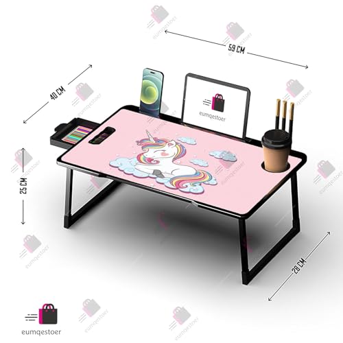 Image of TER Office Table for Home /Writing Desk for Office /Folding Table for School /Folding Study Table /Work from Home -Multipurpose Table-> (B-Unicorn COTTED)