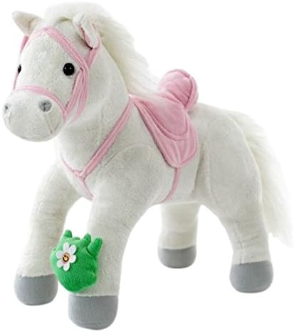 Teeboo Galoo Horse/Pony With Sounds, Interactive Plush Toy, 30" L, White/Pink