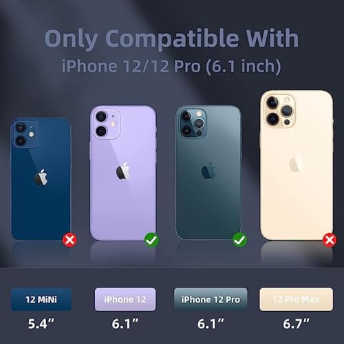 Image of UNIGEN Premium Silicone iPhone 12 Case Soft, Flexible TPU Cover Slim Matte Finish with Anti-Scratch & Non-Slip Protection for iPhone Compatible with (12-Blue)